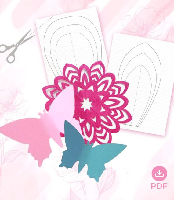 butterfly wings and snowflakes template