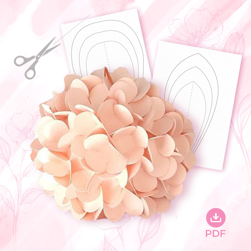 Hydrangea petal template