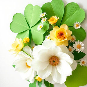 4-leaf clover and flower combination decoration