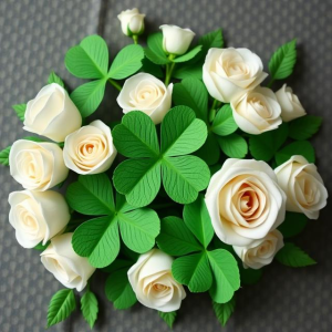 4-leaf clover & flower combination