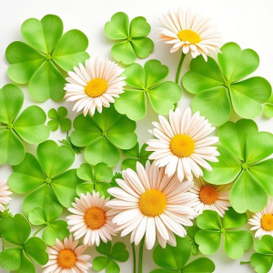 4-leaf clover & flower