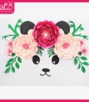 Flower Decoration Sets for Kids, DIY paper flower template, free giant flower template, panda-themed craft