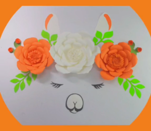 free giant flower template, DIY paper flower template, giant paper flower template, alpaca-themed party decor