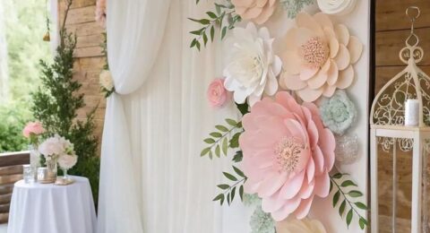 baby shower giant flower decor