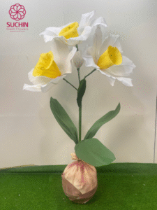 Giant crepe paper daffodil