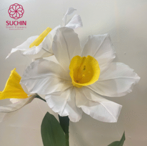 Giant crepe paper daffodil