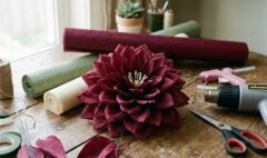 Advanced Giant flowers courses teaching techniques for large crepe paper dahlia.