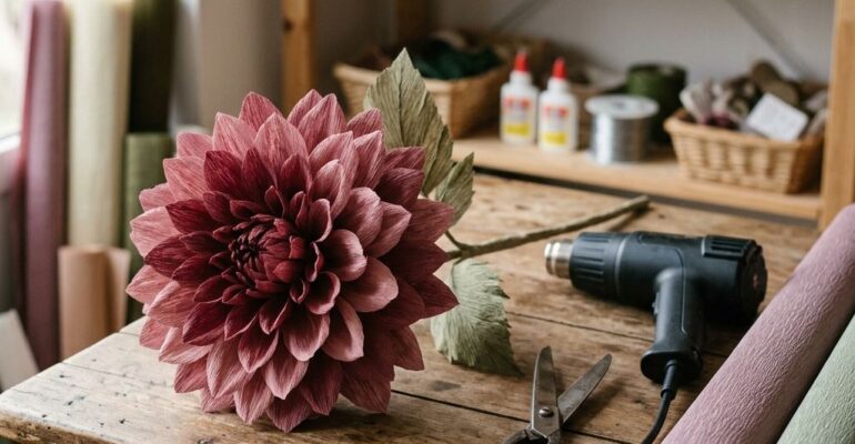 Learn to make giant paper flowers with expert guidance in Giant Flowers Courses