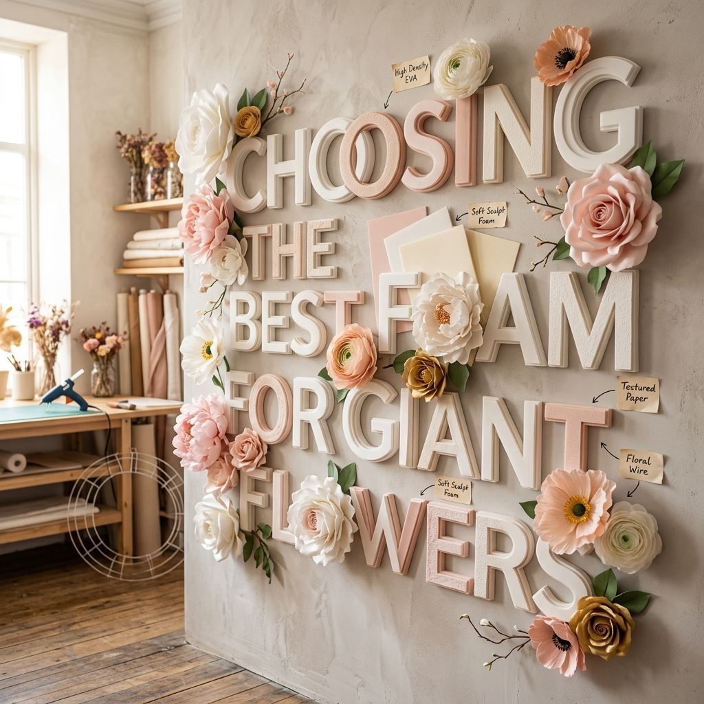 Completed display for Choosing the Best Foam for Giant Flowers: A Crafter’s Guide