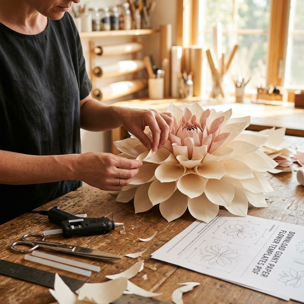 Crafting detail for Download Giant Paper Flower Templates PDF: A Crafting Guide