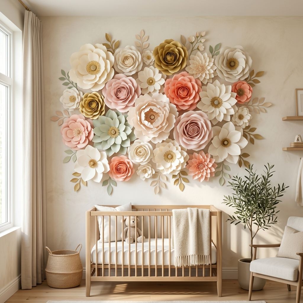 Completed display for Download Giant Paper Flower Templates PDF: A Crafting Guide