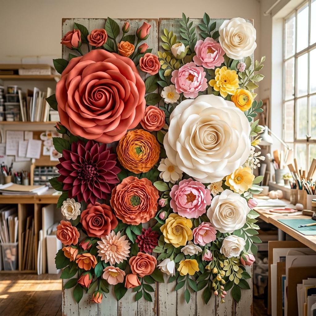 Completed display for EVA Foam vs Cardstock Paper: Which is Best for Giant Flowers?