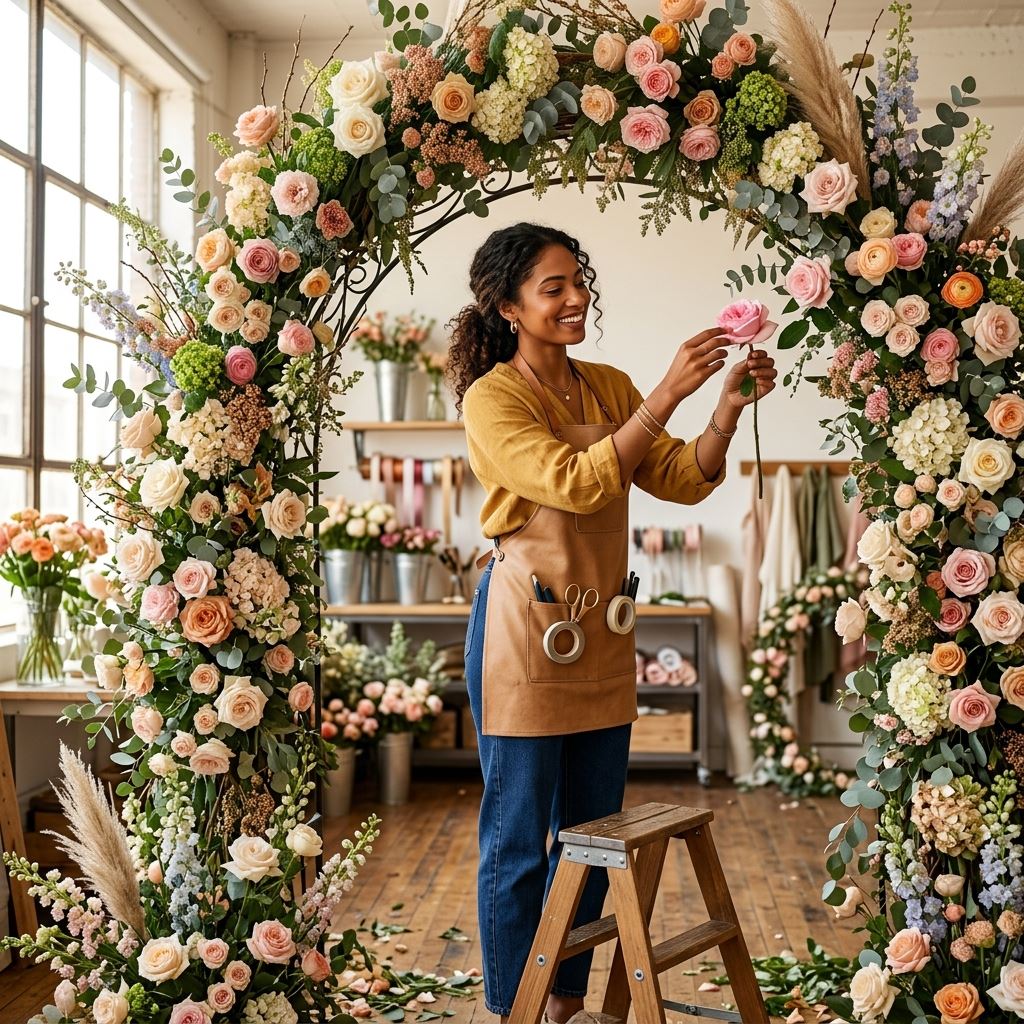 Featured image for Giant Floral Arches for Wedding Backdrops: Design Tips