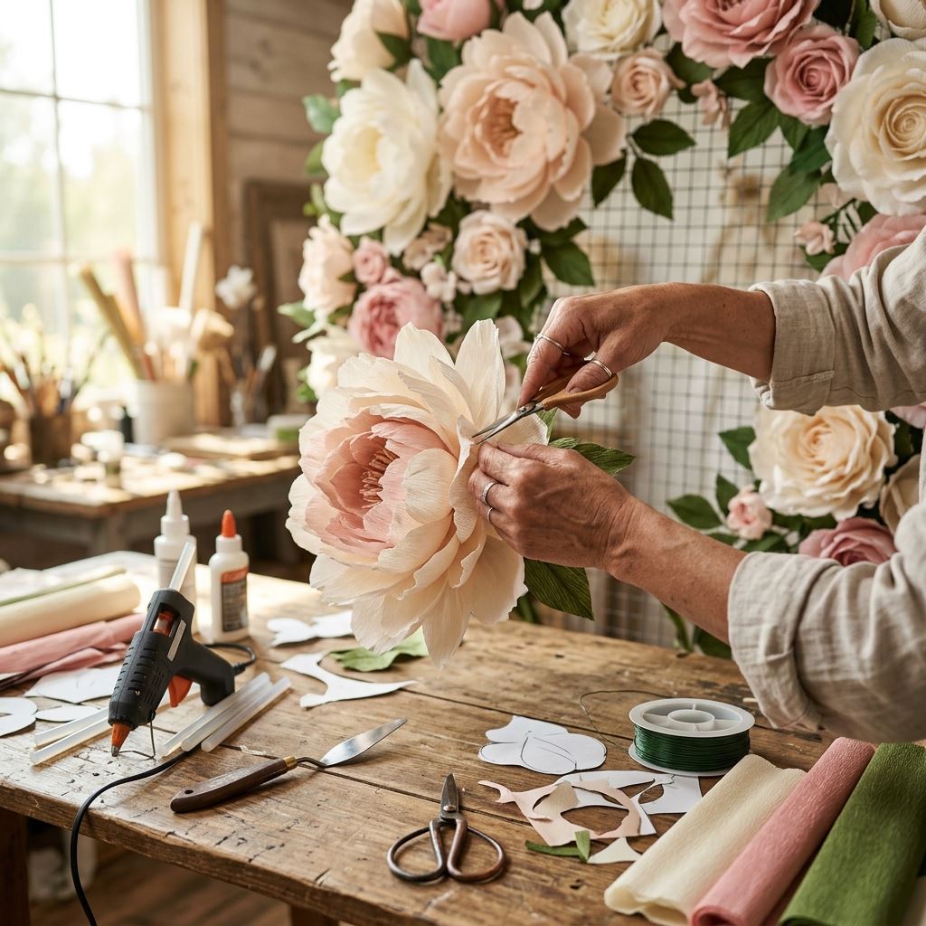 Crafting detail for Giant Flower Backdrop for Wedding: The Ultimate Statement Wall