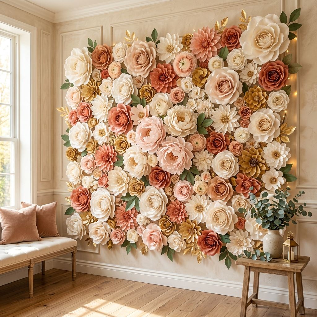 Completed display for Giant Flower Backdrop for Wedding: The Ultimate Statement Wall