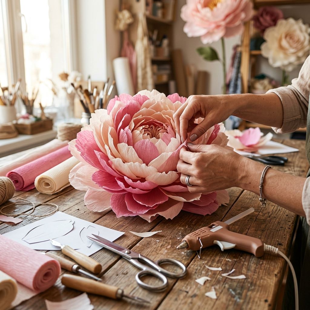 Crafting detail for Giant Flower Decoration for Birthday Party: Stunning Ideas