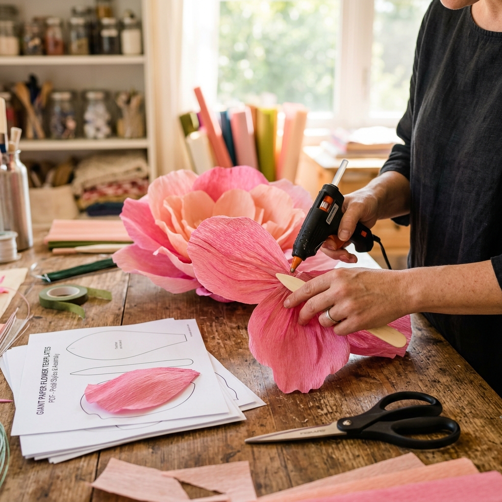 Crafting detail for Giant Paper Flower Templates PDF: Craft Stunning Blooms