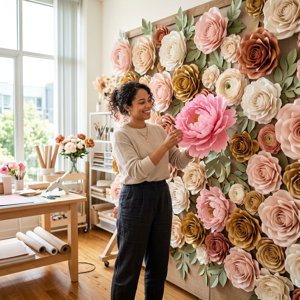 Featured image for Giant Paper Flower Wall DIY: Build a Stunning Feature Wall