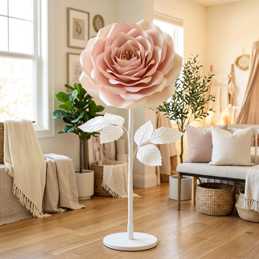 Completed display for How to Build a Sturdy PVC Stand for Giant Freestanding Flowers
