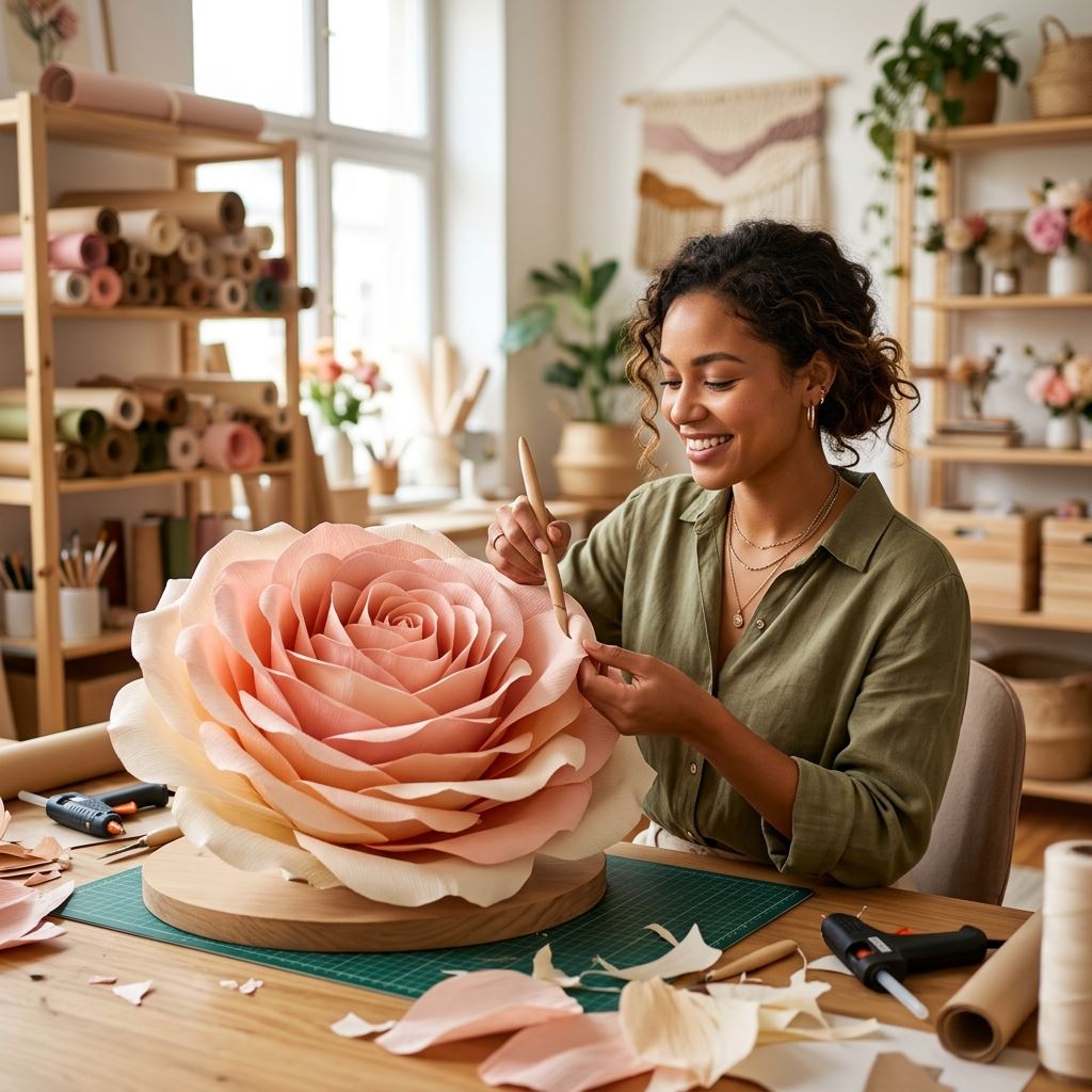 Featured image for How to Curl Giant Paper Flower Petals Without Tearing