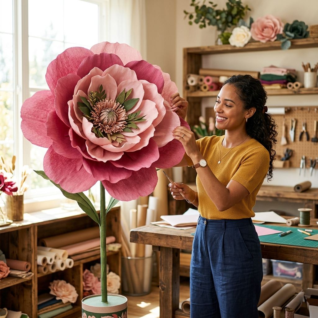 Featured image for How to Make Giant Flowers with Cardstock: The Complete Method