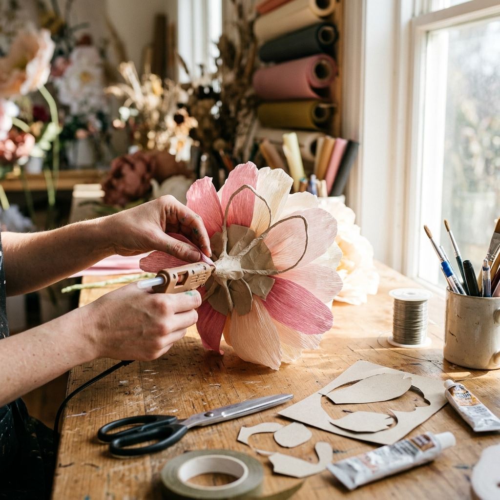 Crafting detail for How to Price Your Giant Flower Installations for Profit