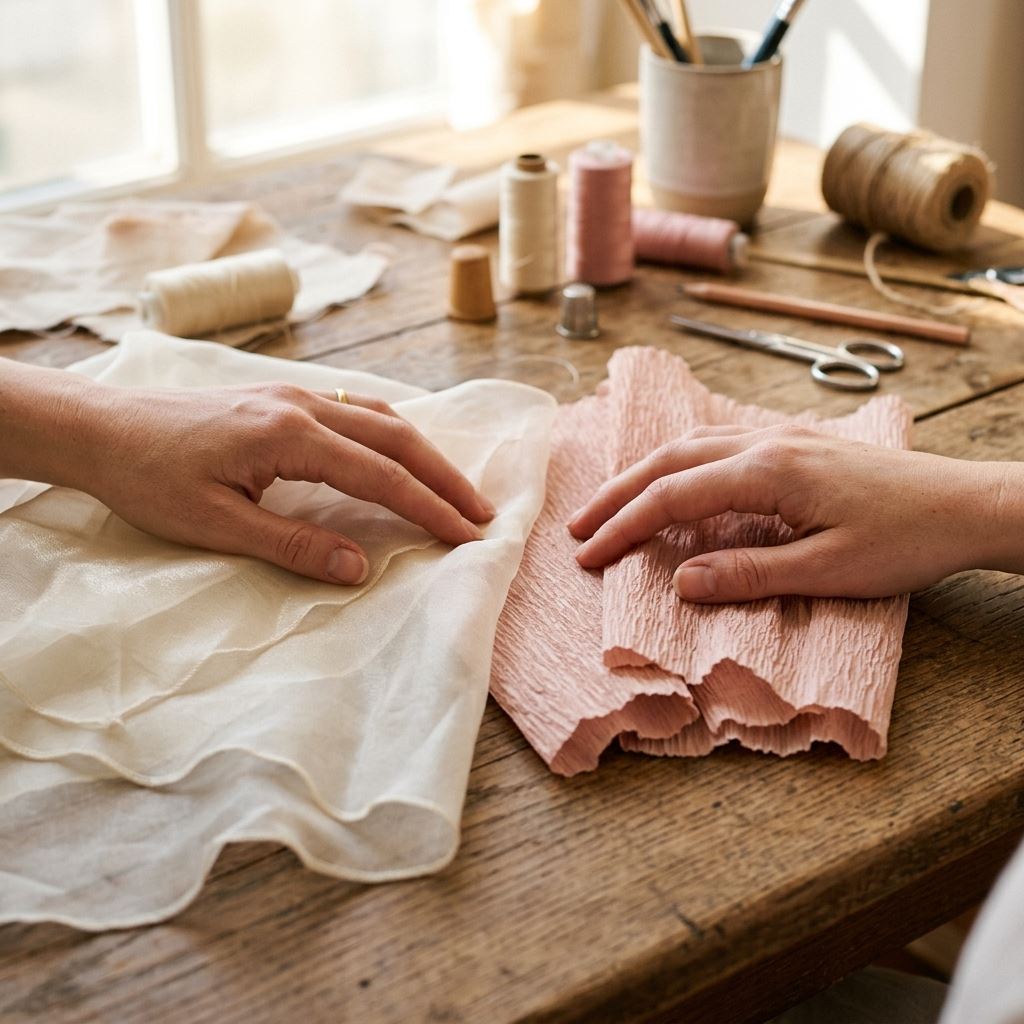 Crafting detail for Organza vs. Crepe Paper: Which is Best for Giant Flowers?