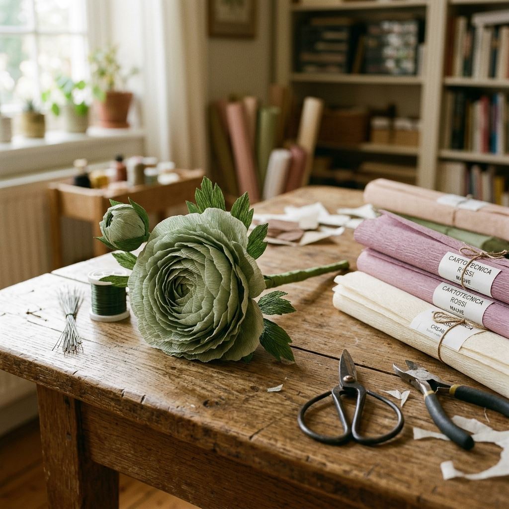 Completed giant paper ranunculus from Giant flowers courses, showcasing advanced skills.