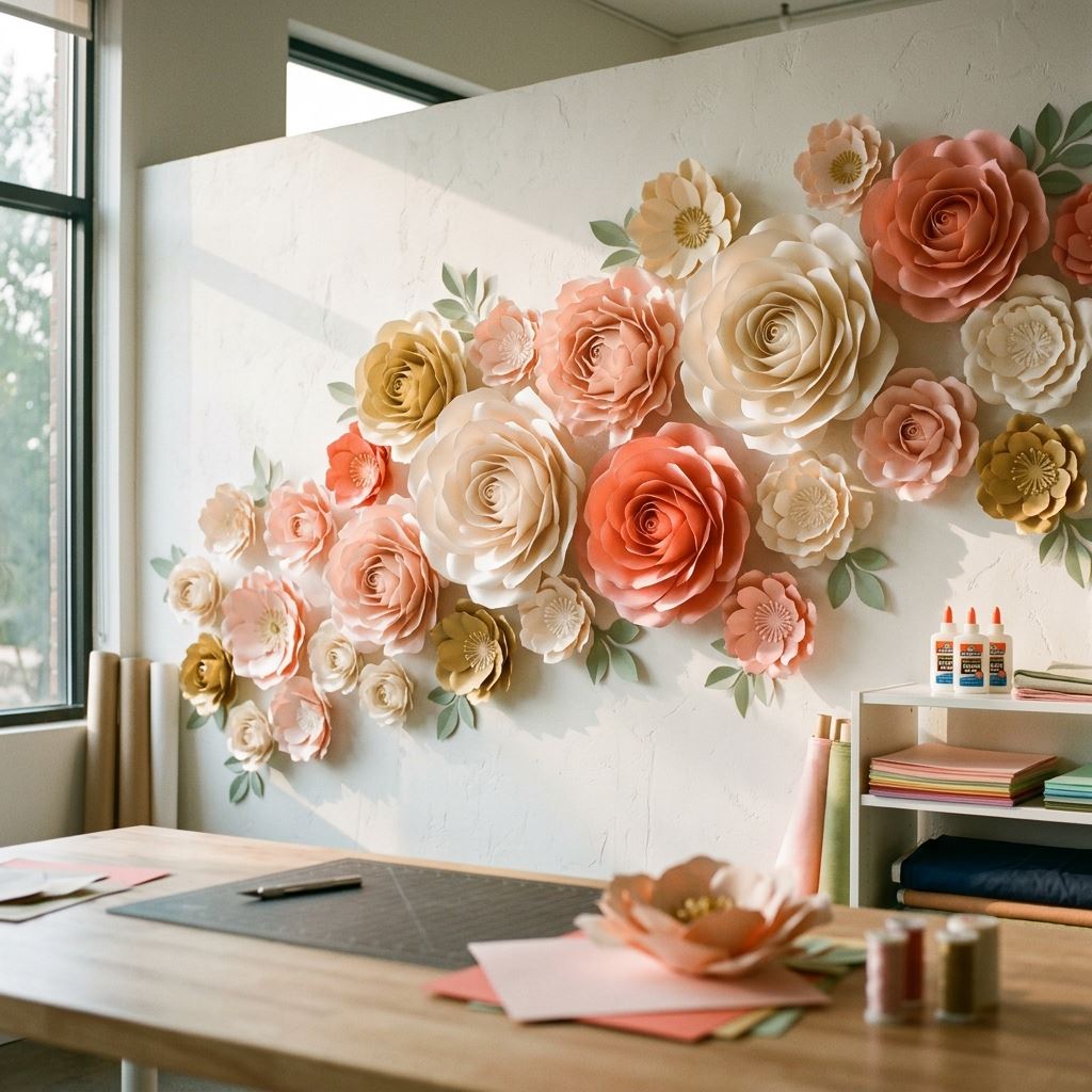 Completed display for SVG Files for Giant Paper Flowers: Digital Cutting Made Easy