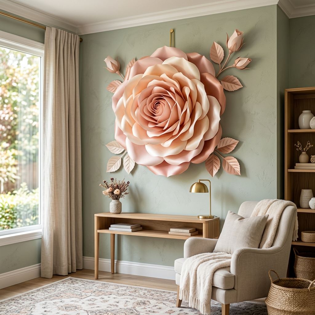 Completed display for The Best Giant Rose Template Printable: Master the Classic Bloom