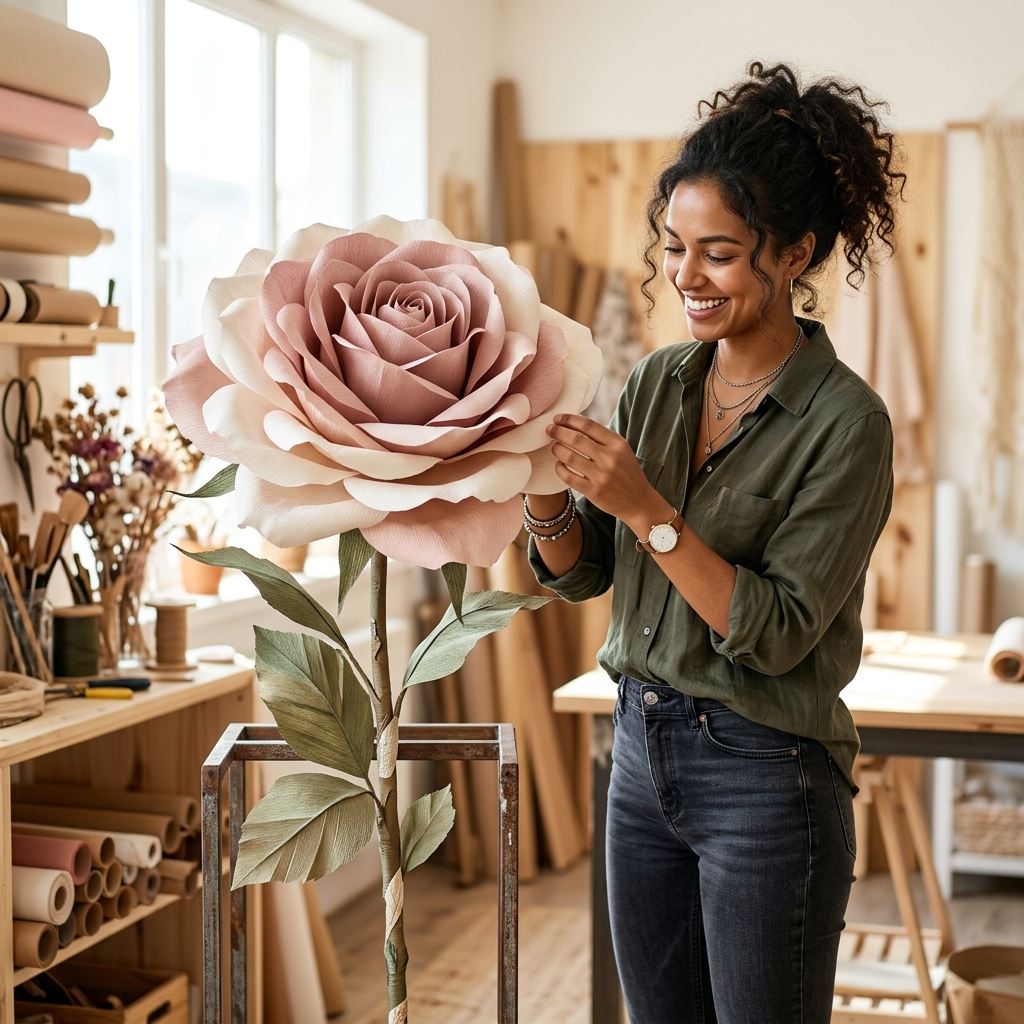 Featured image for The Ideal Paper Weight for Giant Freestanding Paper Roses