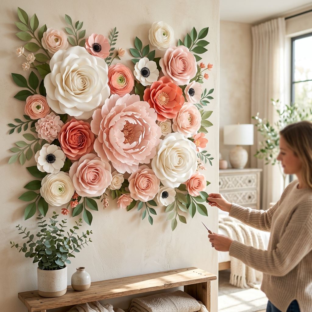 Completed display for Waterproofing Giant Paper Flowers for Outdoor Events